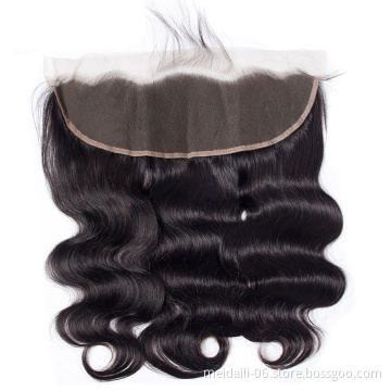 Hottest seller 13x4 body wave brazilian lace frontal ear to ear hair closure